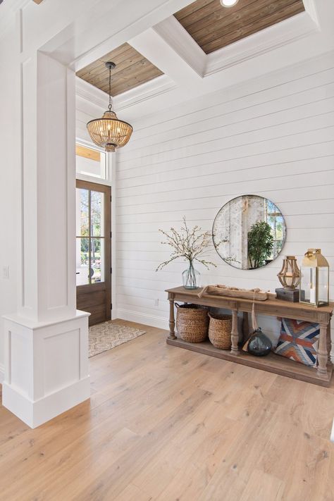 Blog - Palm Grove Farmhouse Nickel Gap Shiplap, Shiplap Room, Shiplap Living Room, Nickel Gap, Hallmark Floors, Shiplap Ceiling, White Shiplap Wall, White Shiplap, Ship Lap Walls