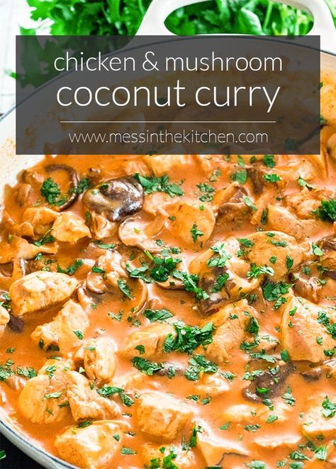 Coconut Curry Chicken Recipes, Dinners Chicken, Coconut Curry Recipes, Dinner Casserole Recipes, Chicken Mushroom Recipes, Chicken And Mushroom, Kitchen Staples, Coconut Milk Recipes, Healthy Chicken Dinner