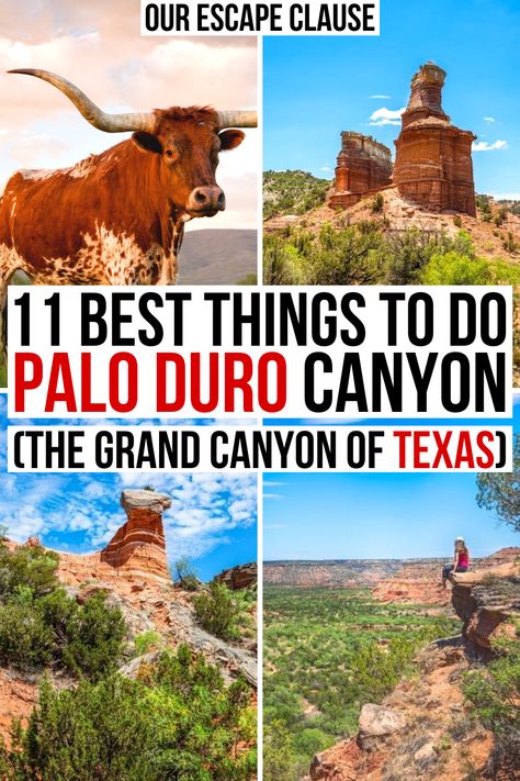 Planning to visit Palo Duro Canyon? Here's what you need to know about the Grand Canyon of Texas!  things to do in palo duro canyon state park | hiking in palo duro canyon | lighthouse trail palo duro canyon | best hikes palo duro canyon in texas | texas travel guide | places to visit in texas | things to do in amarillo | amarillo travel guide | amarillo vacation | things to do on route 66 texas | route 66 amarillo texas road trip | route 66 road trip stops | palo duro canyon lighthouse Grand Canyon Road Trip From Texas, Pablo Duro Canyon, Palo Duro Canyon State Park, Cashew Queso, Canyon Texas, Texas Road Trip, Party Cooler, Texas Travel Guide, Explore Texas