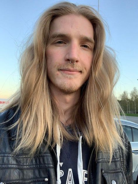 Long Haired Dudes, Blonde Metalhead Guy, Dude With Long Hair, Men With Long Blonde Hair, Guy With Long Hair, Dudes With Long Hair, Ideal Guy, 90s Pretty, Metalhead Guy