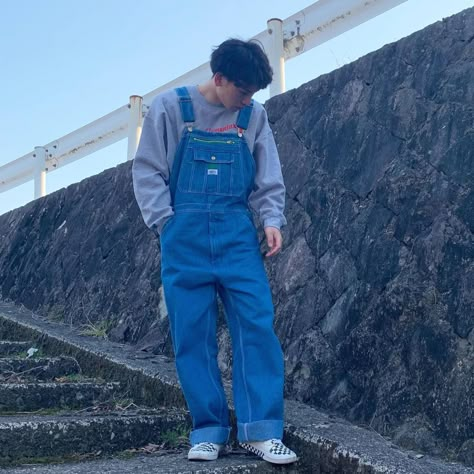 Green Overalls Men, Blue Overalls Outfit Men, Mens Dungarees Outfit, Guys In Overalls, Overalls Men Outfits, Men’s Overalls, Men’s Overalls Outfit, Overall Winter Outfit, Dungarees Outfit Men