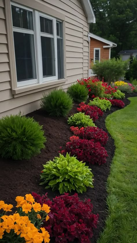 Rock Your Curb Appeal: 15 Stunning Flower Bed Ideas for Every Home - Fads Minimalist Flower Beds In Front Of House, Simple Flower Beds In Front Of House, Front Of House Landscape Ideas Low Maintenance, Creating A Flower Bed, Easy Flower Bed Ideas, Easy Landscaping Front Yard, Front Flower Bed, Garden Front Of House, Front Lawn Landscaping