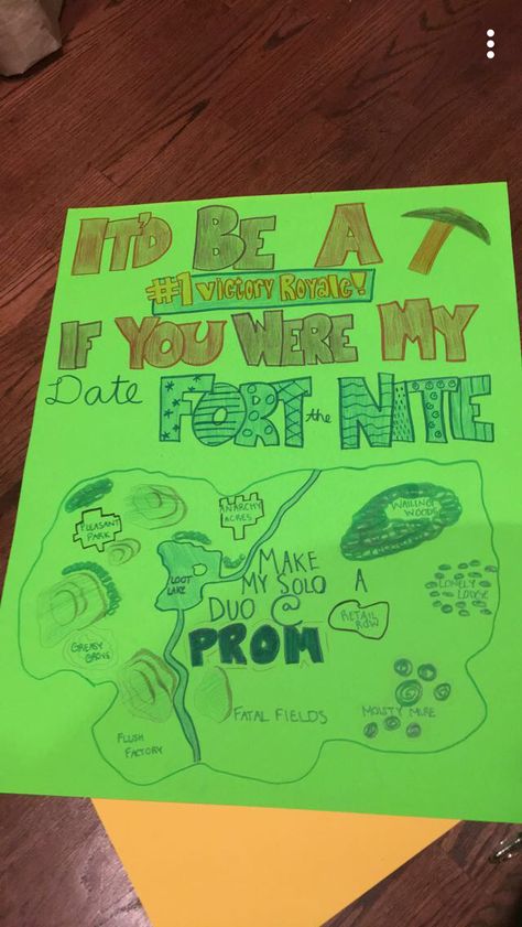 Fortnite promposal Fortnight Hoco Proposal, Fortnite Homecoming Proposal, Fortnite Dance Proposal, Gaming Promposal, Winter Formal Posters For Guys, Vice Versa Proposal Ideas, Adventure Time Promposal, Fortnite Hoco Proposal, Prom Posals Ideas Funny