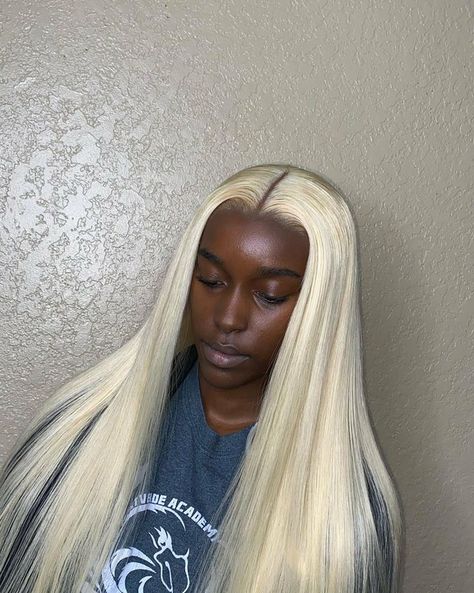 Dark Skin Blonde Hair, Platinum Wigs, Platinum Blonde Bobs, Hair Wings, Feed In Braids Hairstyles, Haircut Pictures, Blonde Lace Front Wigs, Platinum Hair, Hair Laid