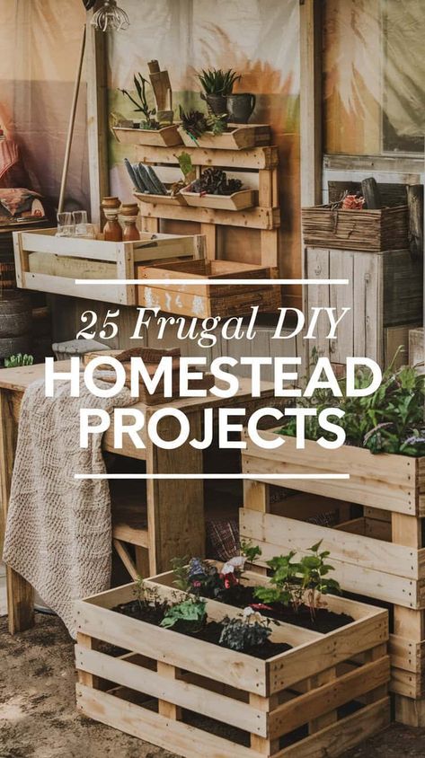 25 Frugal Homesteading DIY Ideas for You to Implement 5 Harvest Rack Diy, Building Diy Projects, Homestead Building Projects, Diy Orchard Rack, Self Sufficient Projects, Ways To Make Money Homesteading, Make Money On Homestead, Urban Homestead Layout, Homestead Pallet Projects