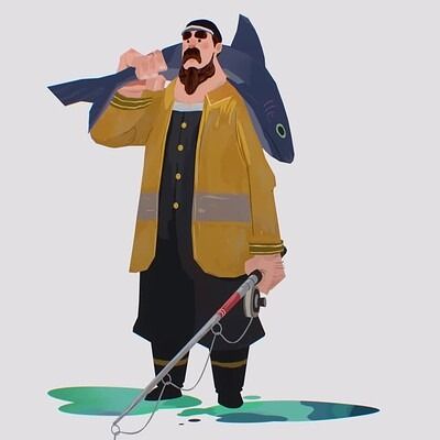 ArtStation - Fisherman, Fabricio Campos Fisher Character Design, Fisherman Character Design, Fisherman Drawing, Fisherman Art, Character Inspo, Art Characters, Art Appreciation, Personal Project, Character Design References