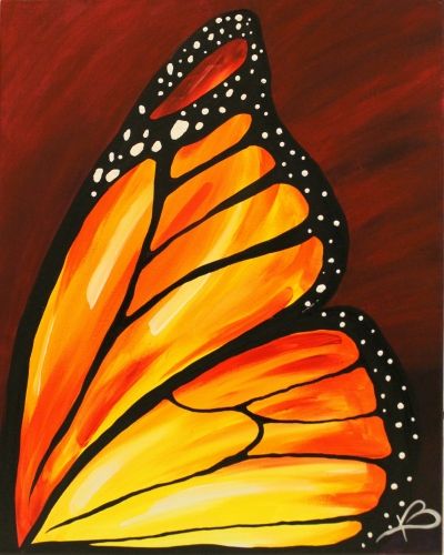 Paint Nite painting Monarch butterfly Butterfly Art Painting, Paint Nite, Cute Canvas Paintings, Easy Canvas Painting, Canvas Painting Diy, Butterfly Painting, Night Painting, Mini Canvas Art, Painting Class