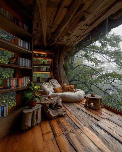 Rainy Room, Sunroom Library, Rainforest House, Rain Room, House Vibes, Library Room, A Cup Of Tea, Dream House Exterior, Cup Of Tea