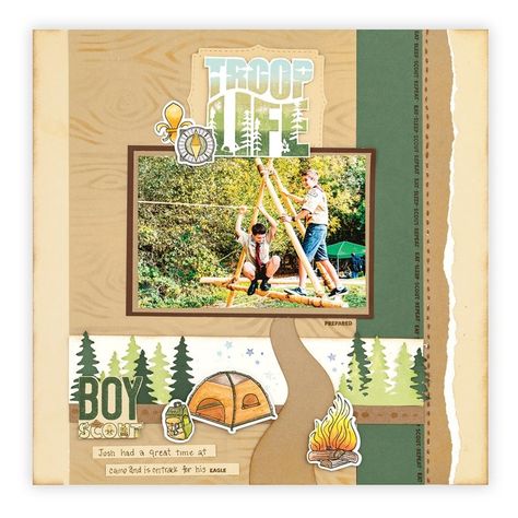 Craft the Spirit of Adventure for All! – aMAZing Creations Eagle Scouts, Beautiful Scrapbook Layouts, Ideas For Cards, Paper Crafting Projects, Artwork Ideas, Baby Scrapbook, Your Amazing, Come Here, S Mores