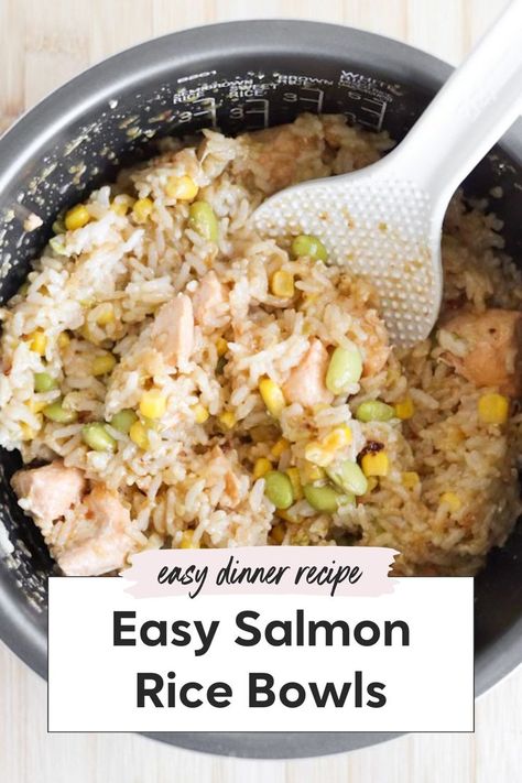 This salmon rice bowl meal prep is easy and high protein, perfect for lunch or dinner. Use your rice cooker for the rice, and follow the easiest way to cook salmon to create high protein salmon bowls. It's one of the best main dishes for two and super convenient for meal prep. Rice Bowl Meal Prep, 35 Grams Of Protein, Bowl Meal Prep, High Protein Recipes Dinner, Salmon Bowls, Bowl Recipes Easy, Cook Salmon, Salmon Rice, Salmon Rice Bowl