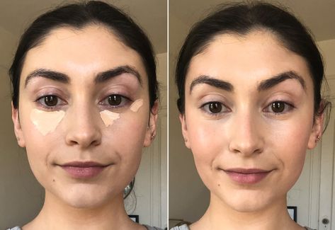 Concealer (Left Side: Traditional Way; Right Side: TikTok Way) Using Concealer, Instant Face Lift, Under Eye Makeup, Stars D'hollywood, How To Apply Concealer, Makeup Tut, How To Shade, Too Faced Concealer, Under Eye Concealer