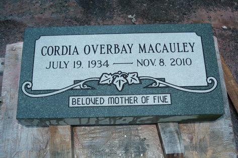 Grave Markers, Wooden Grave Marker Ideas, Visiting Grave, Flat Headstones, Flat Grave Markers, Grave Plaques, Granite Memorial, Grave Headstones, Grave Monuments