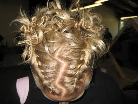 Funky Hair Updos, Punk Updos For Short Hair, Funky Hairstyles For School, Punky Updo, Funky Prom Hair, Unique Pigtail Hairstyles, Unique Cute Hairstyles, Edgy Updo Hairstyles Long Hair, Cool Updos For Medium Hair