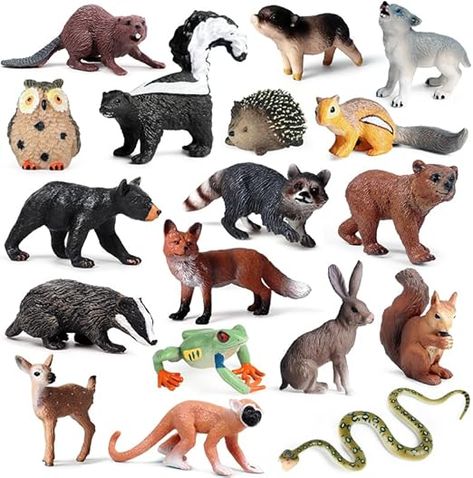 Amazon.com: OLRMA Forest Animal Toy Figures - 18 PCS Realistic Wildlife Animal Figurines - Plastic Woodland Jungle Creatures Playset- Perfect for Birthday Gifts, Christmas, School Project & Collectibles : Toys & Games Jungle Creatures, Forest Animal, Cute Stuffed Animals, Wildlife Animals, School Project, Animal Figurines, Forest Animals, Toy Figures, School Projects