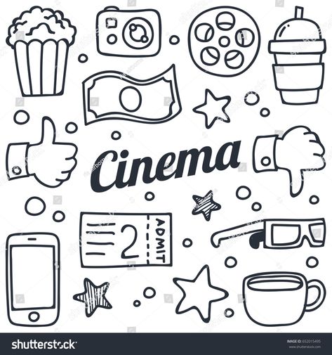 Netflix Doodle, Movie Doodles, Movie Illustration, Doodle Fonts, Doodle Icon, Doodle Illustration, Sketch Art, Simple Doodles, Iconic Movies