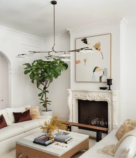 Marble fireplace mantel