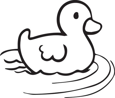 duck coloring page cute cartoon drawing illustration free download Duck Easy Drawing, Duck Coloring Pages Free Printable, Duck Drawing For Kids, Duck Outline, Duck Coloring Pages, Line Drawing Images, Duck Pictures, Duck Drawing, Writing Centers