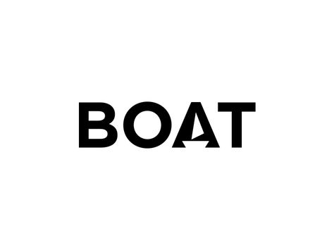 BOAT by Aditya Chhatrala #boat #ship #logo #sea #word #typography #minimal #identity #symbol #monogram #dribbble #ui #mark #illustration Sailboat Graphic, Logo Design Negative Space, Clever Logo Design, Hand Lettering Logo, Logo Word, Negative Space Logos, Typographic Logo Design, Clever Logo, Creative Logo Design