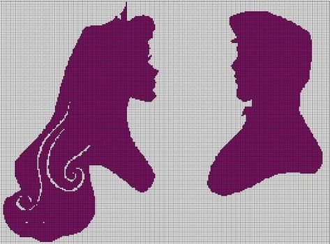 Aurora And Phillip, Digital Computer, Disney Cross Stitch, Filet Crochet, A Pattern, Cross Stitch Pattern, Stitch Pattern, Pixel Art, Stitch Patterns