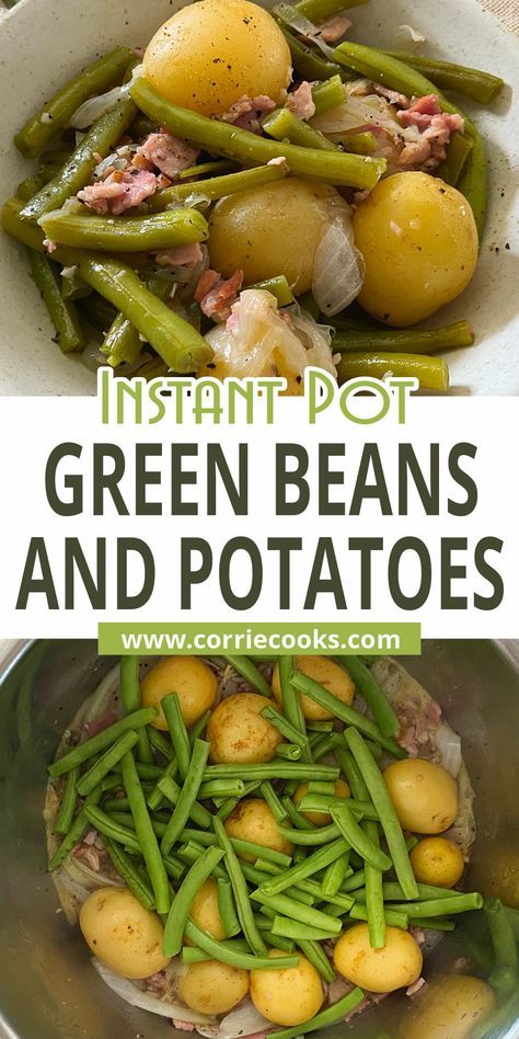 Ham Green Beans Potatoes, Ham Green Beans And Potatoes, Ham And Green Beans, Instant Pot Ham, Green Beans Potatoes, Beans Potatoes, Beans And Potatoes, Ham Potato, Chopped Ham