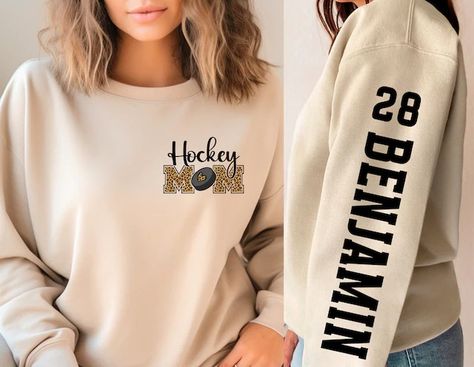 ActiveAllureDesigns - Etsy Hockey Sweatshirts Design, Hockey Mom Sweatshirt, Hockey Swag, Hockey Outfit, Hockey Outfits, Hockey Sweatshirts, Vip Club, Shirt Prints, Hockey Shirts