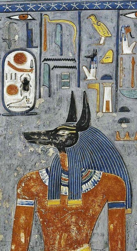 Anubis Illustration, Egyptian Anubis, Starověký Egypt, Egypt Project, Egyptian Painting, Ancient Egyptian Artifacts, Hybrid Art, Egyptian Artifacts, Valley Of The Kings