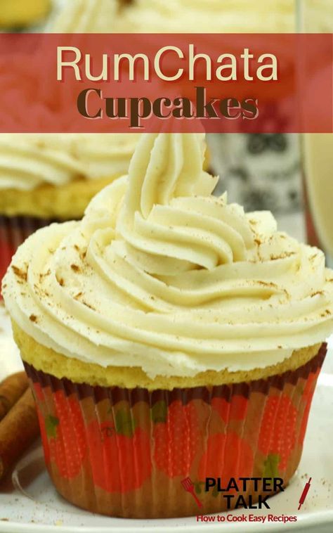 Learn how to make RumChata cupcakes with this easy Platter Talk recipe, using your favorite cake mix. Follow all of our boards for more simple food ideas. Rumchata Cupcakes, Rum Desserts, Cupcake Recipes Unique, Rumchata Recipes, Cake Mix Cupcakes, Boozy Cupcakes, Alcoholic Desserts, Boozy Desserts, Food Video