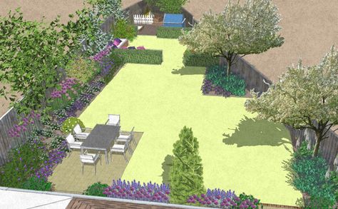 Triangle Shaped Garden, Edge Lawn, Privacy Landscaping Backyard, Garden Design Layout Landscaping, Backyard Garden Layout, Privacy Landscaping, Back Garden Design, Corner Garden, Garden Design Layout