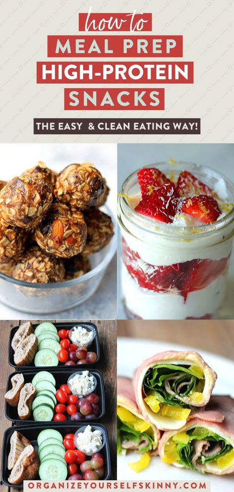 Clean Eating High Protein, Healthy Meal Prep Snacks, High Protein Low Fat Snacks, Protein Snack Recipes, Eating High Protein, Meal Prep High Protein, High Protein Snack Recipes, Protein Snacks Recipes, Prep Snacks