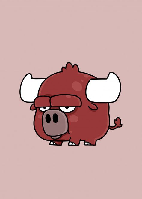 Bull Illustration Art, Cute Bull Drawing, Bull Character Design, Cow Character Design, Bull Character, Funny Character Design, Bull Cartoon, Bull Drawing, Bull Bear