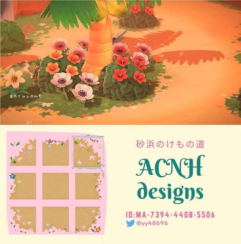 Acnh Summer Path Codes, Tropical Flag Acnh, Jungle Acnh, 90s Themed Room, Acnh Coastal, Acnh Summer, Acnh Tropical, Acnh Path, Jungle Island