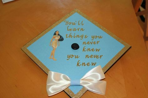 Pocahontas Graduation Cap, Disney Graduation Cap, Caps Ideas, Disney Graduation, College Graduation Cap Decoration, Grad Caps, Cap Decoration, Graduation Cap Designs, Cap Ideas