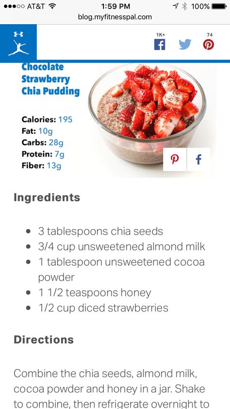 Victoria Secret Diet, Organic Foods, Low Cal Recipes, Food Inspo, Unsweetened Almond Milk, Low Cal, Chia Pudding, Unsweetened Cocoa, Low Calorie Recipes