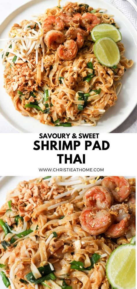 Easy Shrimp Pad Thai, Prawn Pad Thai Recipe, Shrimp Pad Thai Recipe Authentic, Thai Noodles With Shrimp, Thai Prawn Recipes, Thai Shrimp Recipes, Pad Thai Shrimp, Pad Thai Recipe Easy, Tofu And Eggs