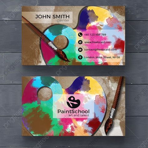 Paint Business, Painter Business Card, Art Business Cards, Buisness Cards, Visiting Card Design, Artist Business Cards, Business Card Design Creative, 카드 디자인, Elegant Business Cards