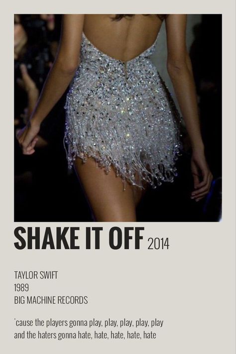 Shake It Off Polaroid, Taylor Swift Songs Polaroid, Taylor Swift Song Poster, Taylor Polaroid, Song Polaroid, Song Cards, Taylor Swift Discography, Songs Aesthetic, Song Posters