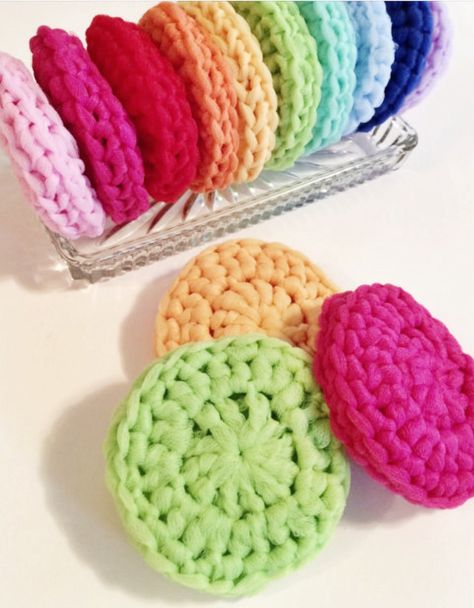 Set of 3 Crochet Dish Scrubbies, Thick Tulle Dish Scrubbies, Pot Scrubbies, Cast Iron Cleaner Scrubber, Gentle on Glass & Car Windshields by MakingSomethingHappy on Etsy https://www.etsy.com/listing/241999996/set-of-3-crochet-dish-scrubbies-thick Crochet Dish Scrubber, Scrubby Yarn Crochet Patterns, Scrubby Yarn Crochet, Scrubbies Crochet Pattern, Diy Tulle, Scrubby Yarn, Crochet Scrubbies, Dishcloth Crochet Pattern, Bag Crochet