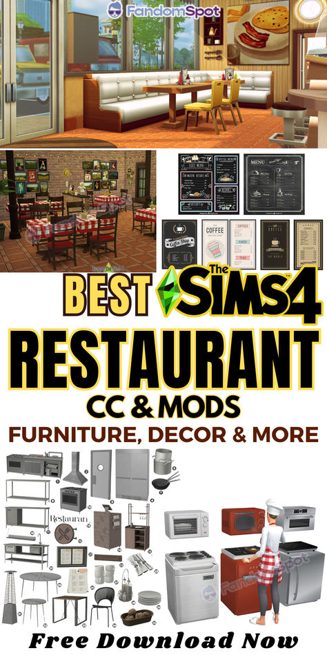 Sims 4 Restaurant Cc Maxis Match, Sims 4 Restaurant Furniture Cc, Sims 4 Restaurant Cc Furniture, Sims4 Restaurant Cc, Ts4 Restaurant Cc, The Sims 4 Restaurant Ideas, Sims 4 Cafe Cc, Sims 4 Restaurant Cc, Sims 4 Restaurant