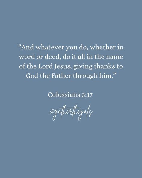 Every day is a day to tell someone about Jesus. Either by words, actions, a smile, or the joy that surrounds you. Be more like Jesus every single day. Be a friend, serve others, love others more. Whatever you do today, do it for Him! . . . . . #stayathomemom #faithoverfear #BibleStudy #momlife #jesuslovesyou #Motherhood #Prayer #womenoffaith #sisterhood #verseoftheday #christian #bibleverse #christianliving #Grace #Scripture #Faith #Community #Encouragement #parenting #parentingtips #boy... Family Scripture Verses, Scriptures About Family, Be More Like Jesus, Grace Scripture, Family Scripture, Giving Thanks To God, Serve Others, Colossians 3, About Jesus