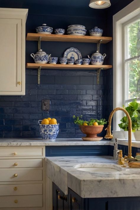 navy kitchen decor, navy blue kitchen cabinets, navy kitchen accessories, navy kitchen walls
home decor ideas, interior design services, interior redesign, kitchen design trends White Kitchen Navy Walls, Navy Blue Kitchen Walls White Cabinets, White Cabinets Navy Backsplash, Navy And Beige Kitchen, Blue Kitchen Walls White Cabinets, Navy Blue Kitchen Walls, Small Navy Kitchen, Navy Kitchen Walls, Navy Blue Backsplash