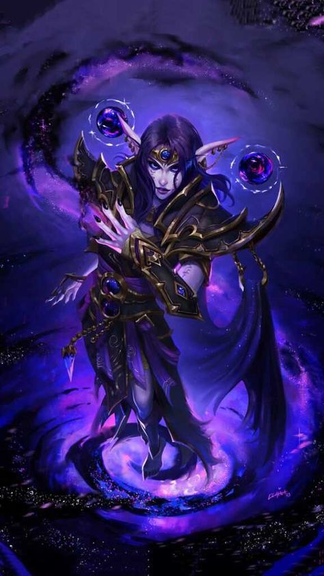 Xal’atath Wallpaper Shadow Priest, Anime Witches, Wow Elf, Blizzard Warcraft, World Of Warcraft Characters, Warcraft Characters, Witch Vibes, Anime Witch, Elf Art