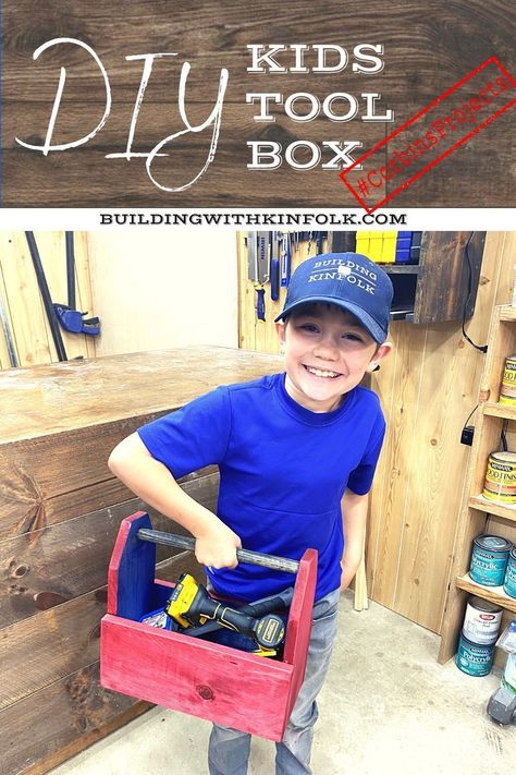 Wooden Toolbox Diy, Kids Tool Box, Wooden Tool Box, 4h Projects, Tool Box Diy, Wooden Tool Boxes, Diy Dollar Tree Decor, Dollar Tree Decor, Wooden Beams