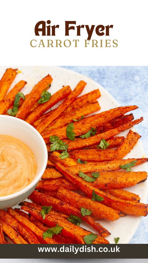 Air Fryer Carrot Fries Air Fryer Carrot Fries, Potatoe Fries, Carrot Fries Baked, Fresh Carrots, Carrot Fries, Veggie Snacks, Vegan Side Dishes, Vegan Sides, Potato Fries