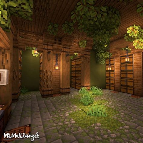 Minecraft Basement Interior, Cute Minecraft Chest Room, Mincraft Idea Enchanting Room, Cute Minecraft Builds Survival, Minecraft Nature Bedroom Ideas, Dark Oak Forest Seed Minecraft, Minecraft First Night House, Spruce House Ideas Minecraft, Minecraft Hill House Entrance