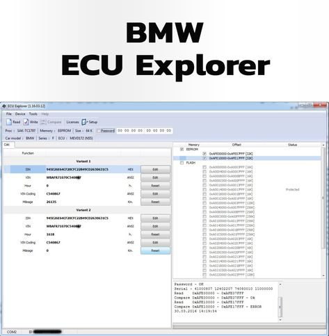 ECU-Explorer comes with Mileage, DPF, ECU system time, ISN built-in calculators. Tool exclusively designed to read Infineon Tricore MCU’s over CAN-bus. Supports Read/Write EEPROM function for secured and non-secured SAC-TC1766 SAC-TC1767 SAC-TC1796 SAC-TC1797 microcontrollers. Car Ecu, Bmw Series, Reading Writing, Programming, To Read, Built In, Bmw, Electronics, Writing