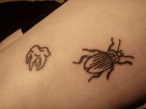 Beetle Stick And Poke, Remember Tattoo, Taboo Tattoo, Stick Poke Tattoo, Beetle Tattoo, Tattoo Practice, Bug Tattoo, Insect Tattoo, Stick N Poke