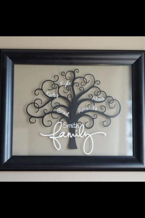 Love it!  I would need a bigger tree though!                                                                                                                                                      More Frames Ideas, Cricut Explore Projects, Projets Cricut, Cadeau Diy, Ideas Family, Silhouette Cameo Projects, Cameo Projects, Window Frames, Cricut Creations