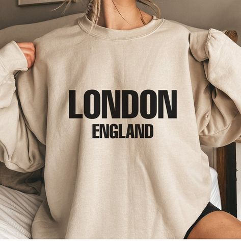 order now Oversized Crew Neck Sweatshirt With Embroidered Logo, Crew Neck Sweatshirt Aesthetic, Oversized Casual Sweatshirt With Embroidered Text, Embroidered Text Sweatshirt For Streetwear, Relaxed Fit Crew Neck Sweatshirt With Embroidered Text, Cotton Sweatshirt With Embroidered Text, Relaxed Fit, London Sweatshirt, Sweatshirt Ideas, University Aesthetic