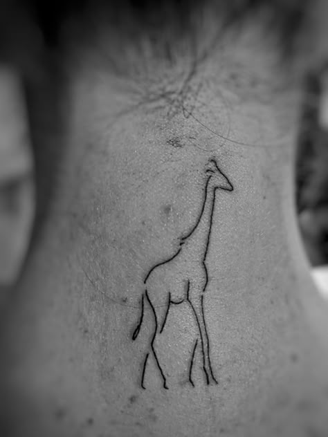 Dainty Giraffe Tattoo, Mini Giraffe Tattoo, Fineline Giraffe Tattoo, Giraffe Line Tattoo, Line Giraffe Tattoo, Fine Line Giraffe Tattoo, Tiny Giraffe Tattoo, Giraffe Tattoos For Women, Simple Giraffe Tattoo