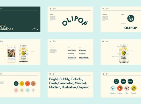 Olipop Brand Guidelines Design, Visuell Identitet, Logo Instagram, Brand Manual, Brand Presentation, Brand Refresh, Powerpoint Presentation Design, Presentation Layout, Brand Book